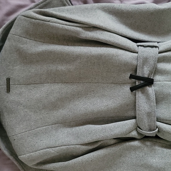 Vince Camuto for Macy's Asymmetrical Wool Coat with black Vegan trim in size xs - Picture 8 of 16